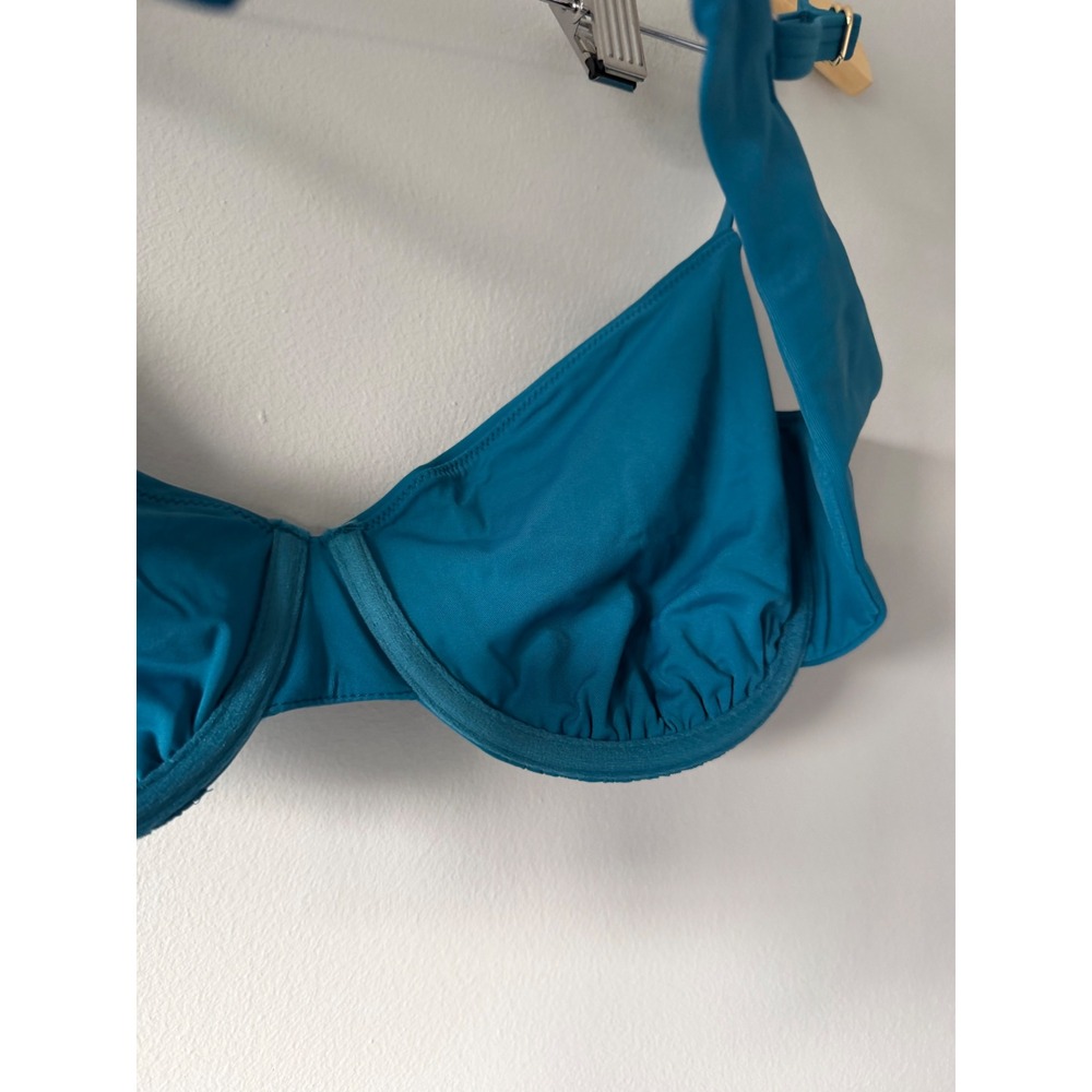 Quince Italian Demi Underwire Bikini Top Teal Blue XL NWT - Picture 6 of 8